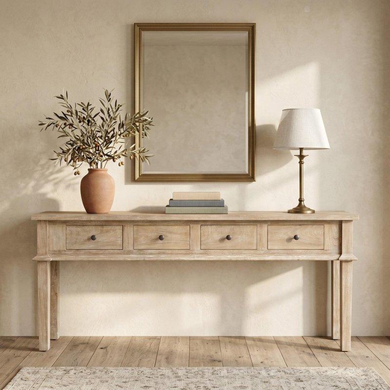 Gri Masif Maun Ağacı Çekmeceli Dresuar - 183x36x79 cm - 331639 Gri Masif Maun Ağacı Çekmeceli Dresuar - 183x36x79 cm - 331639