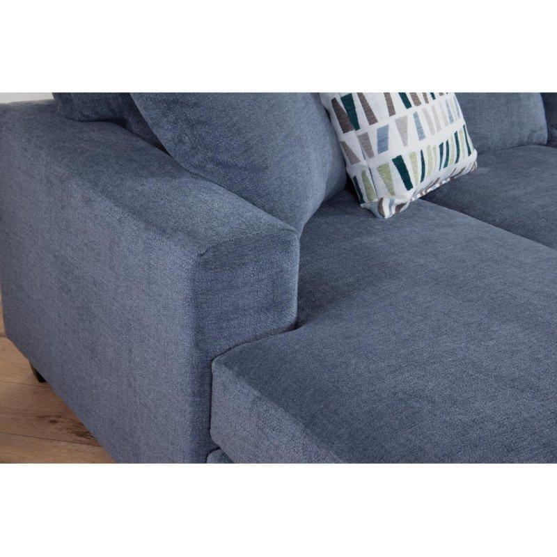 Gri Mavi Polyester Kumaş U Şekilli Çift Uzanmalı Köşe Koltuk - 300x216 cm - 258101