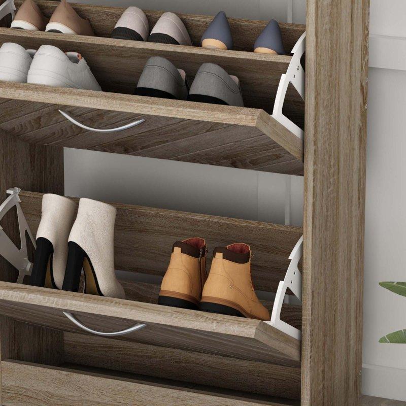 Gri MDF 3 Çekmeceli Devrilir Kapaklı Şifonyer - 57x24x108 cm - 311770