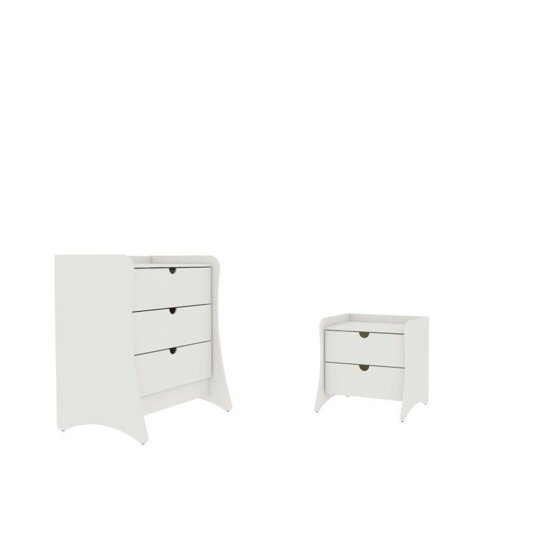 Gri MDF 3 Çekmeceli Kavisli Ayaklı Şifonyer - 87x70x57 cm - 310232