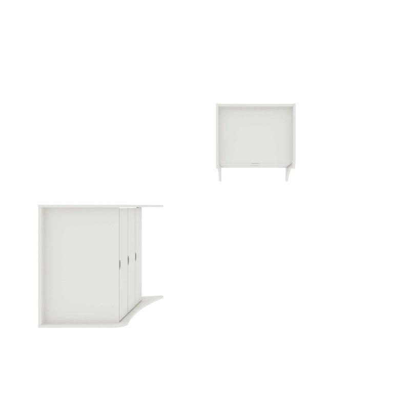 Gri MDF 3 Çekmeceli Kavisli Ayaklı Şifonyer - 87x70x57 cm - 310232