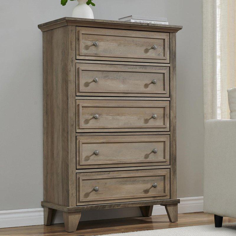 Gri MDF 5 Çekmeceli Modern Şifonyer - 297348