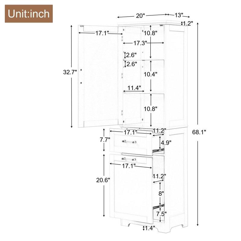 Gri MDF Ayarlanabilir Raflı 2 Çekmeceli Çok Amaçlı Banyo Dolabı - 334364