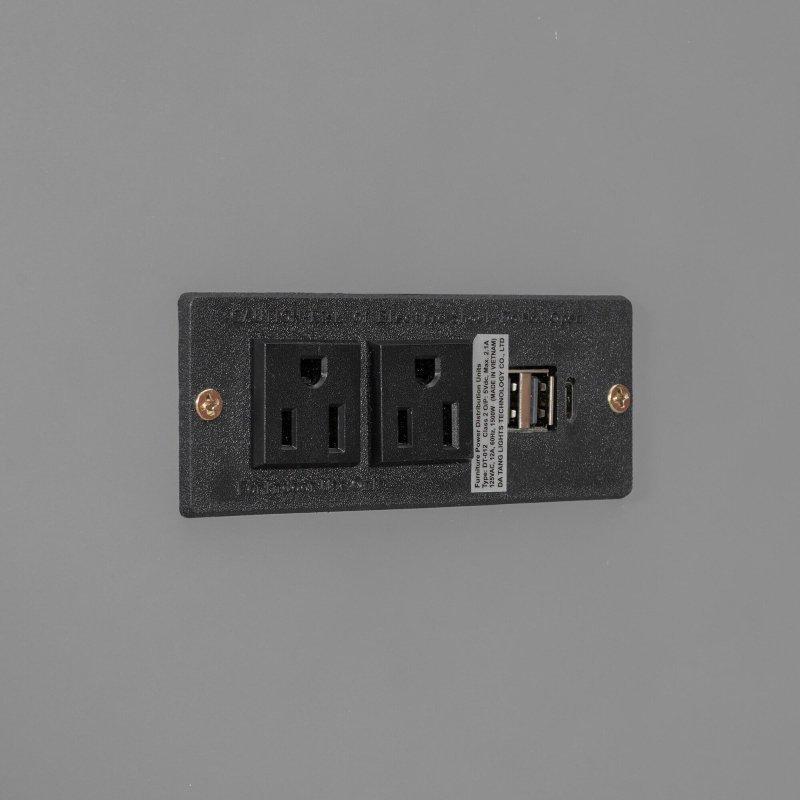 Gri MDF Çekmeceli ve USB Portlu Çift Kişilik Duvar Yatağı - 158x207 cm - 262711