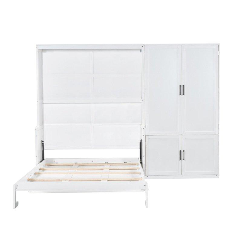 Gri MDF Dolaplı Hidrolik Sistemli Yan Açılır Duvar Yatağı - 262863