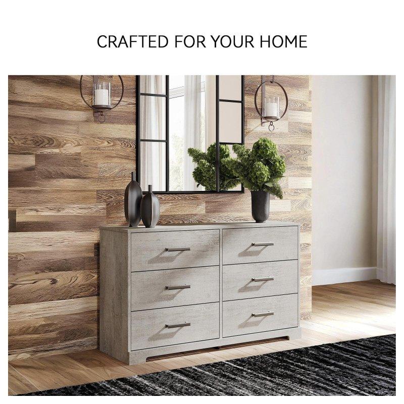 Gri MDF Laminat 6 Çekmeceli Şifonyer - 150x74x48 cm - 310554