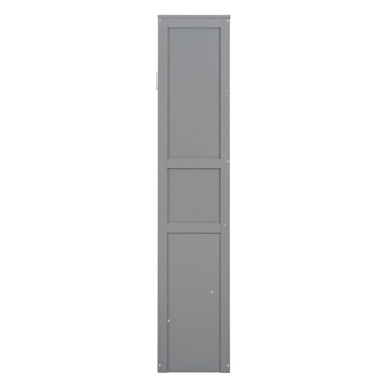 Gri MDF Raflı Çift Pistonlu Çift Kişilik Duvar Yatağı - 266253