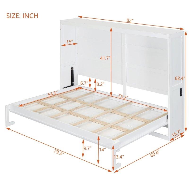 Gri MDF Rattan Dolaplı Kemerli Duvar Yatağı - 155 cm - 267135
