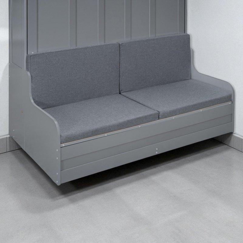 Gri MDF ve Kontrplak Koltuklu Çift Pistonlu Duvar Yatağı - 267088
