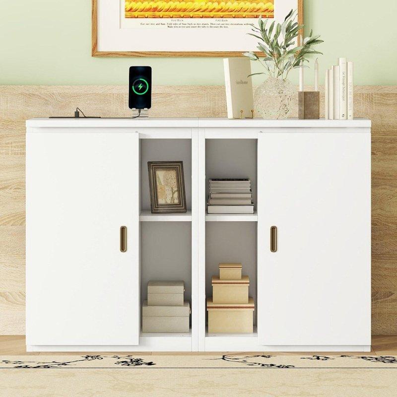 Gri MDF ve Kontrplak Raflı Çekmeceli USB Portlu Duvar Yatağı - 263627