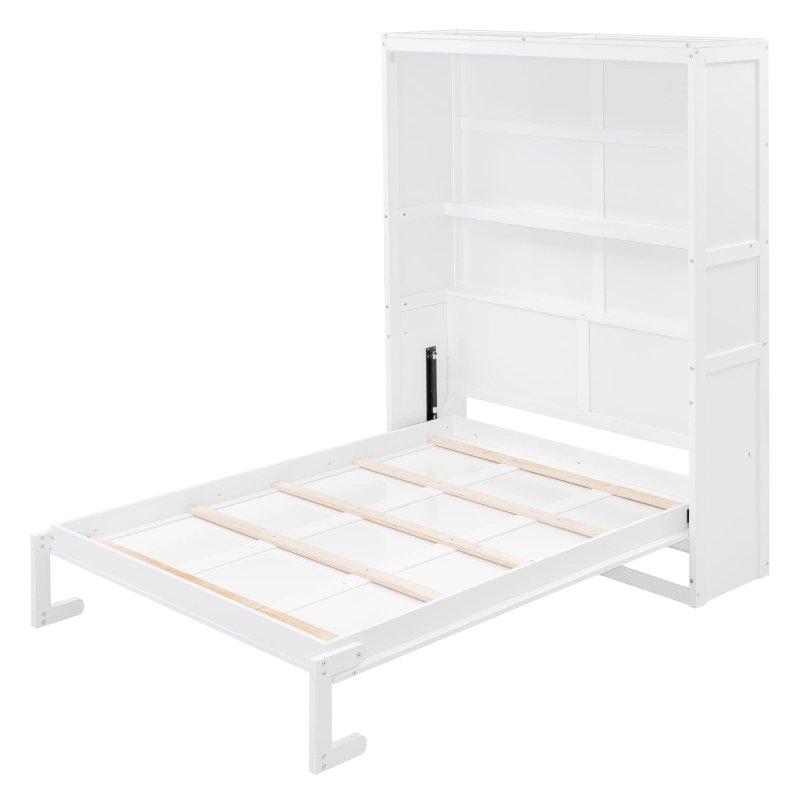 Gri MDF ve Kontrplak Raflı Katlanır Duvar Yatağı - 156 cm - 263904