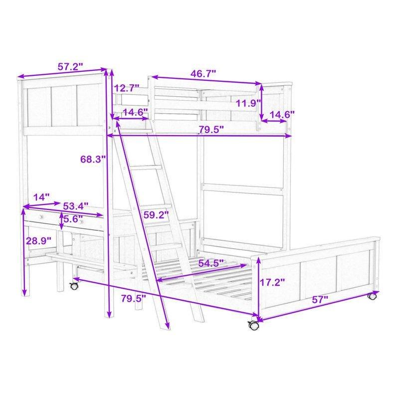 Gri MDF ve Masif Ahşap Çalışma Masalı Çekmeceli L Ranza - 204x148 cm - 247382