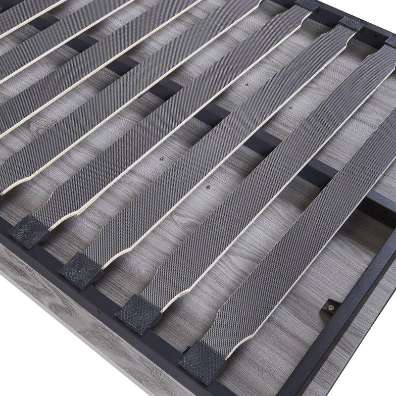 Gri MDF ve Metal Katlanabilir Dolaplı Duvar Yatağı - 266442