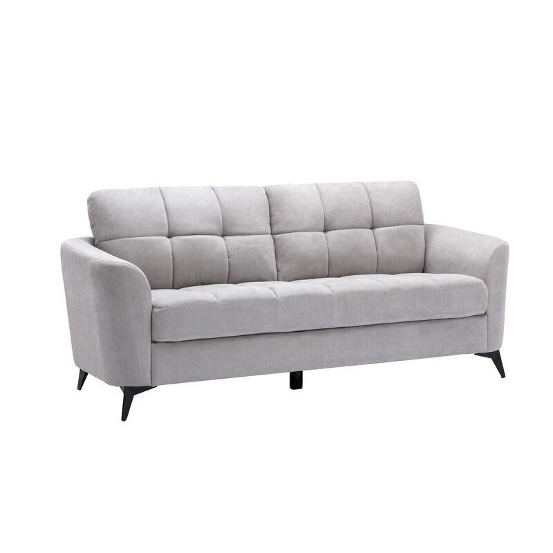 Gri Metal Ayaklı Kapitoneli Yastık Sırtlı 3 Kişilik Bohem Koltuk - 201 cm - 293846 Gri Metal Ayaklı Kapitoneli Yastık Sırtlı 3 Kişilik Bohem Koltuk - 201 cm - 293846