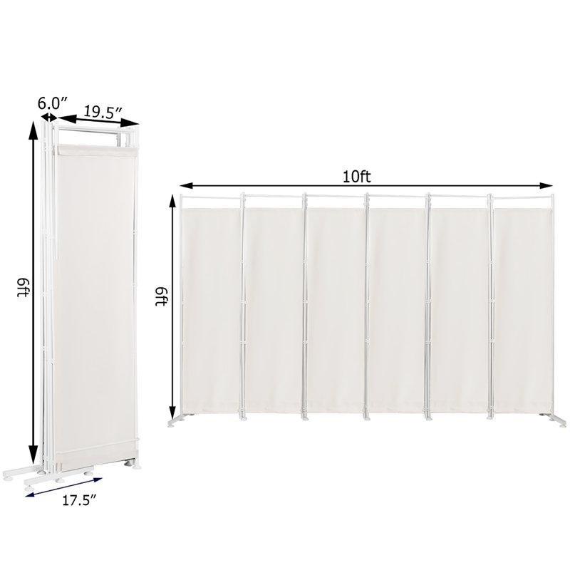 Gri Metal Polyester Katlanır Paravan - 305x183 cm - 321598