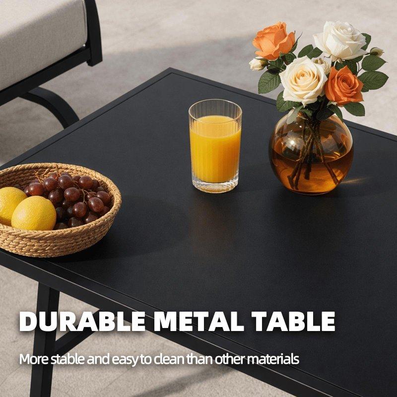 Gri Metal Sallanır 4 Parça Bahçe Takımı - 268837
