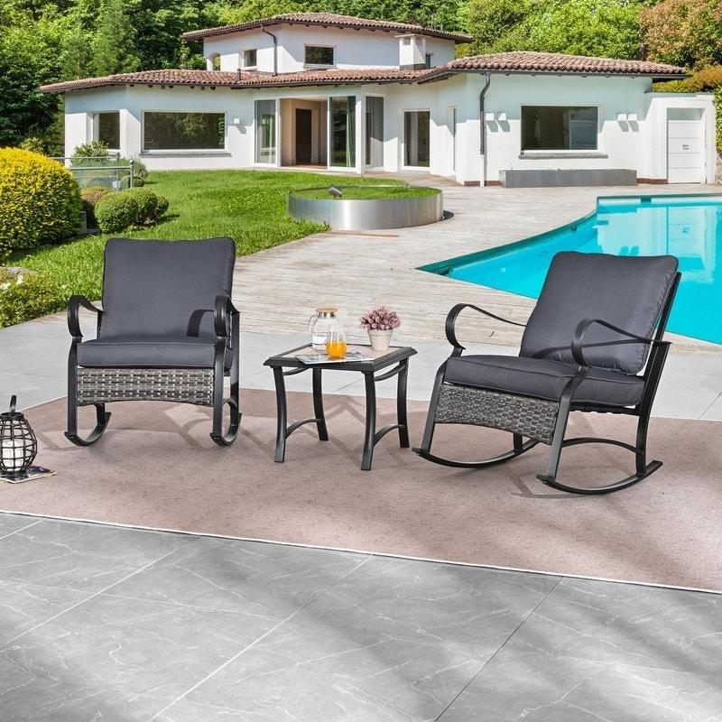 Gri Metal Toz Boyalı Suya Dayanıklı Minderli Bahçe Takımı - 269635