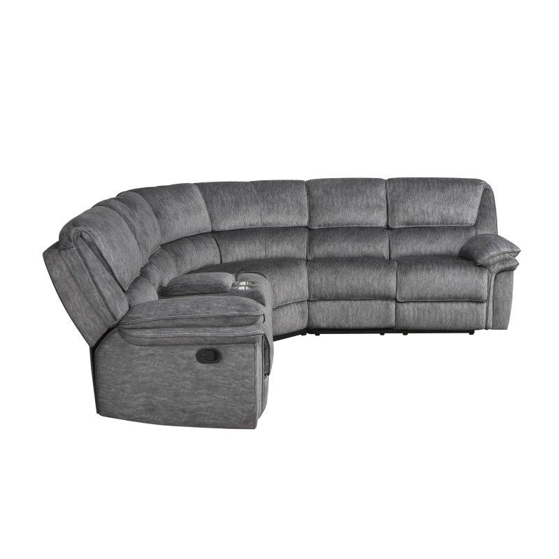 Gri Mikrofiber Konsollu Mekanizmalı Köşe Koltuk - 298x260 cm - 259529