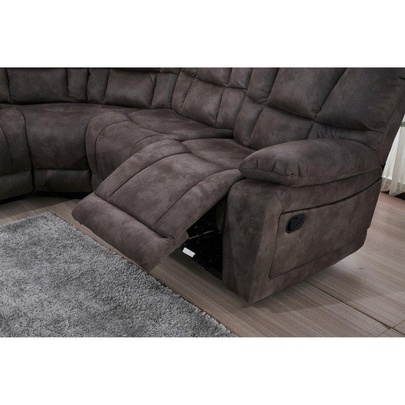 Gri Mikrofiber Mekanizmalı Modüler Köşe Koltuk - 351x260 cm - 259095
