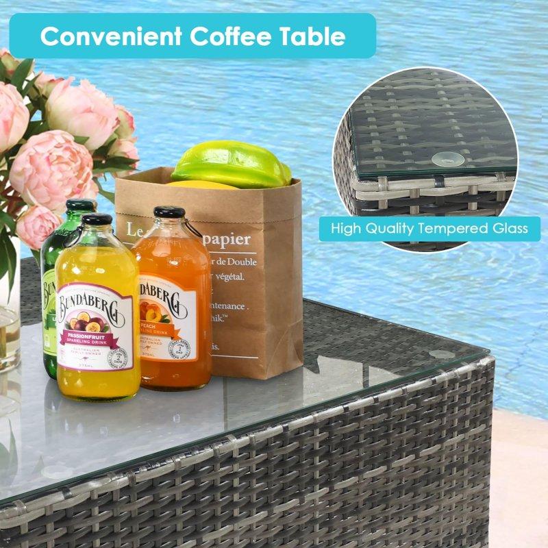 Gri PE Rattan Modüler 7 Parça Bahçe Takımı - 276089