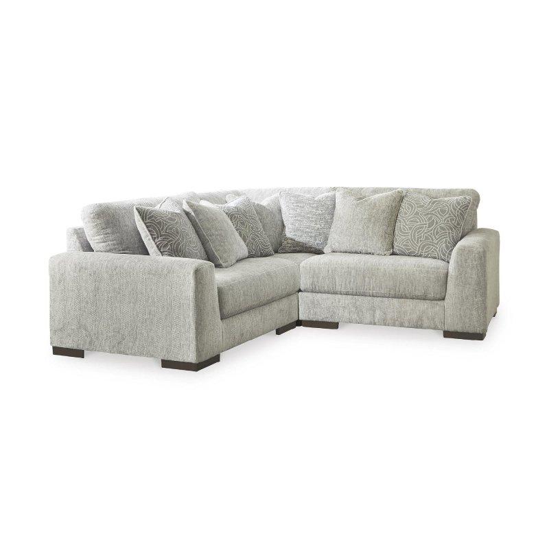 Gri Polyester 3 Parçalı Çıkarılabilir Minderli Köşe Koltuk - 237x237 cm - 260452
