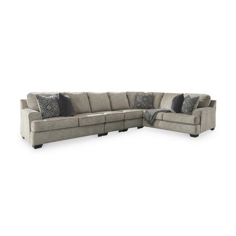 Gri Polyester Döşemeli Sağ Köşe Modüler Köşe Koltuk - 392x252 cm - 256142