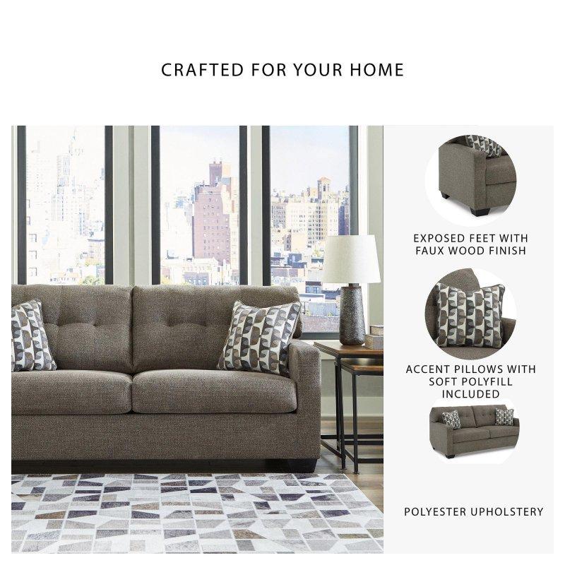 Gri Polyester Kapitoneli Sırtlı Üç Kişilik Bohem Koltuk - 191x97x94 cm - 279998