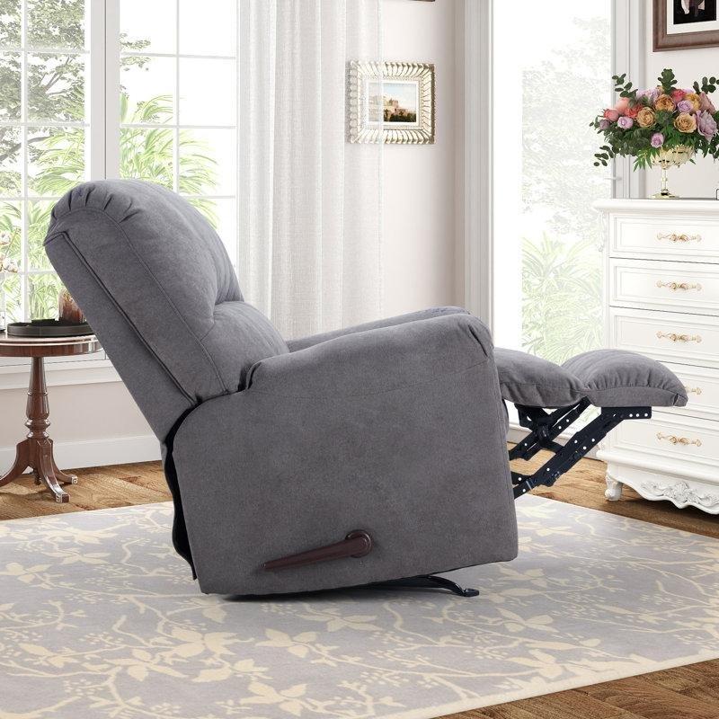 Gri Polyester Karışımı Kumaş Manuel Sallanır 2li Set Baba Koltuğu - 81 cm - 322952