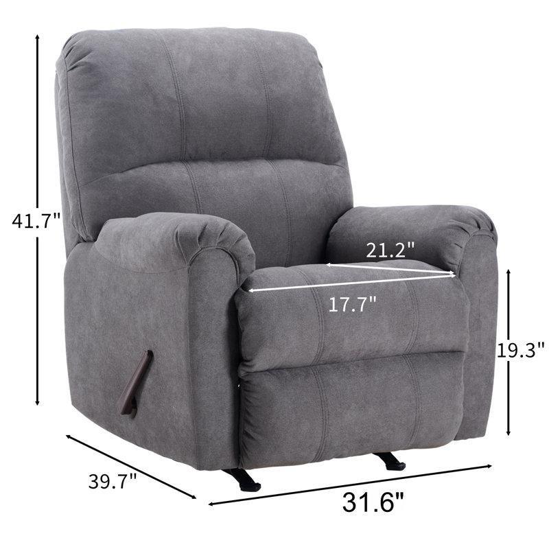 Gri Polyester Karışımı Kumaş Manuel Sallanır 2li Set Baba Koltuğu - 81 cm - 322952