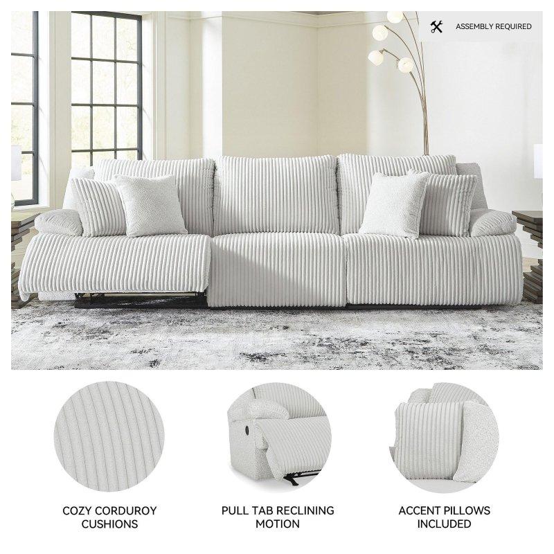 Gri Polyester Kumaş Mekanizmalı 3 Parça Bohem Koltuk - 326x102x105 cm - 281908