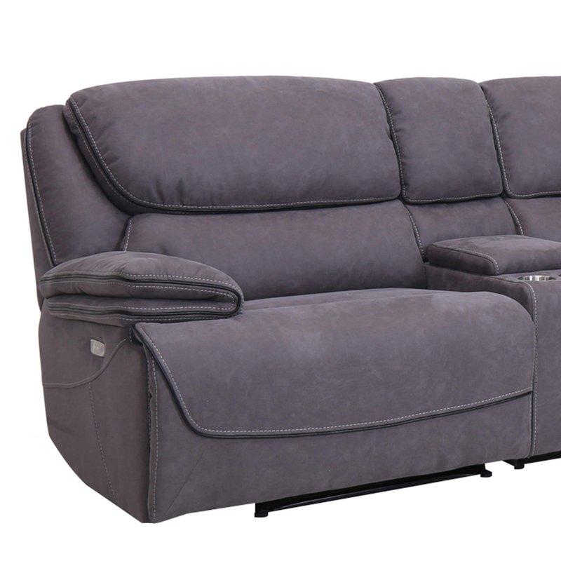Gri Polyester Kumaş Mekanizmalı Kavisli Köşe Koltuk - 255089