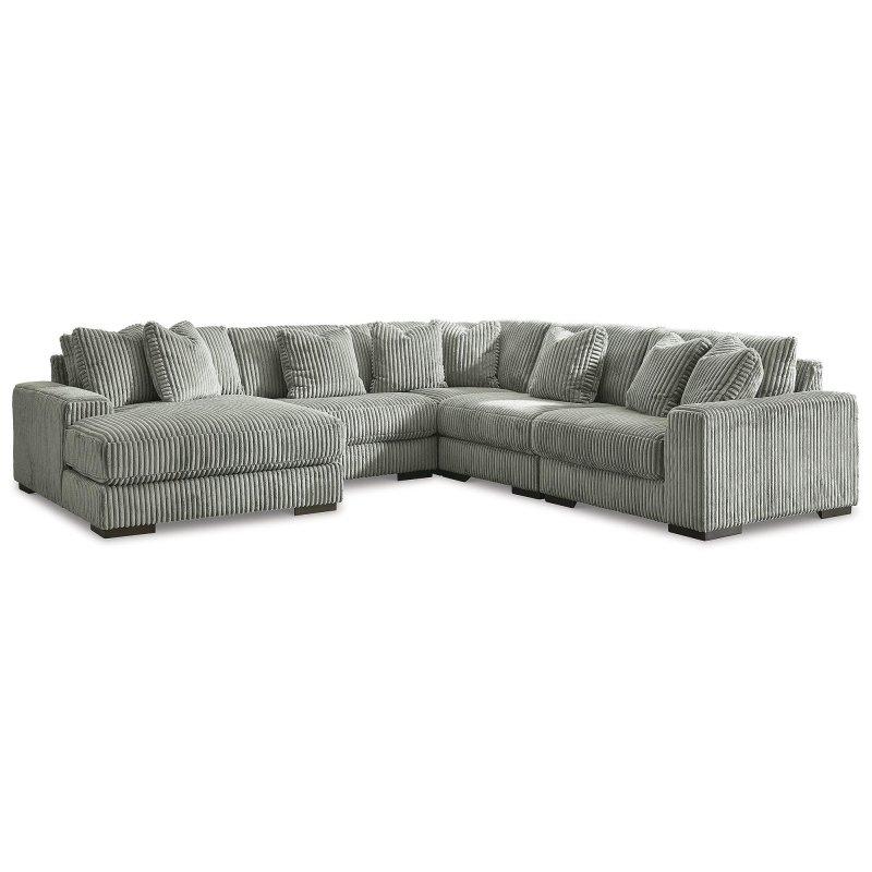 Gri Polyester Kumaş Puflu U Şekilli Köşe Koltuk - 338x338 cm - 260422