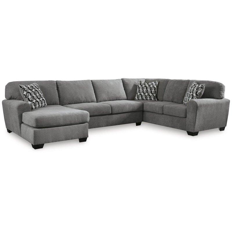 Gri Polyester Kumaş Şezlonglu 3 Parçalı U Köşe Koltuk - 256311