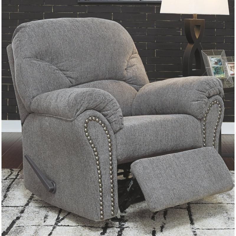 Gri Polyester Kumaş Zımba Detaylı Sallanan Baba Koltuğu - 322797