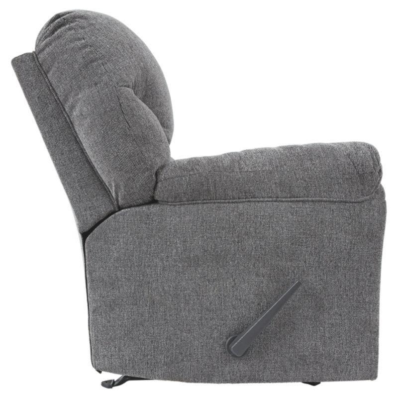 Gri Polyester Kumaş Zımba Detaylı Sallanan Baba Koltuğu - 322797
