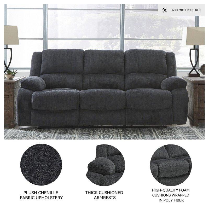 Gri Polyester Manuel Mekanizmalı 3 Kişilik Bohem Koltuk - 224x102x102 cm - 279605