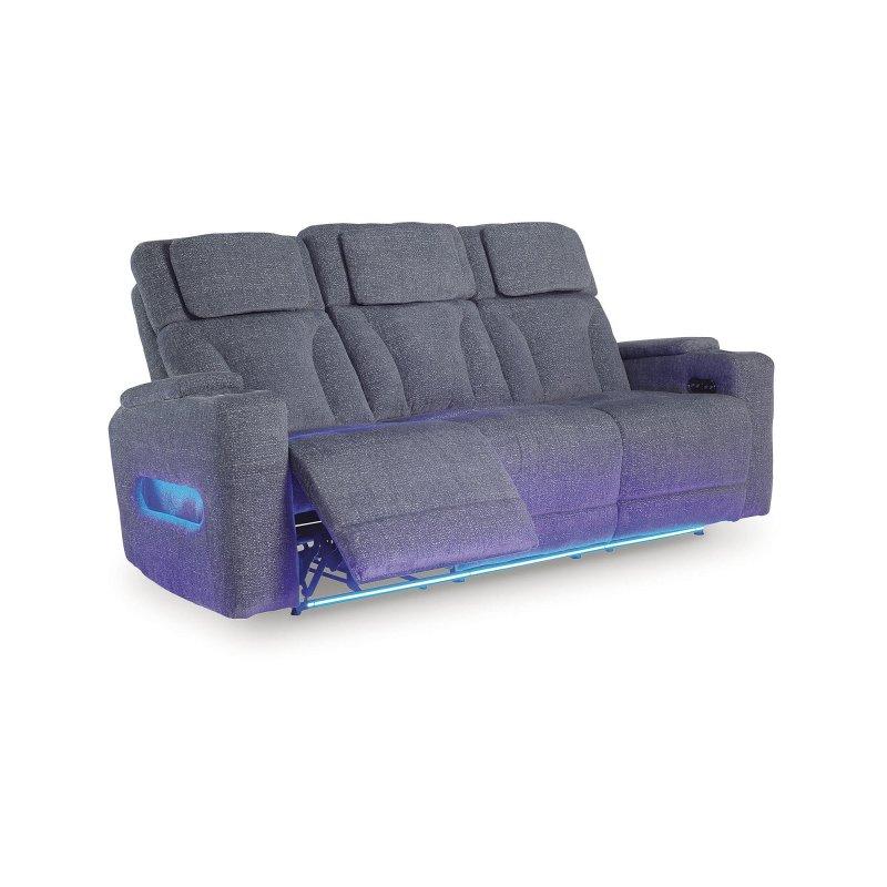 Gri Polyester Metal Elektrikli Mekanizmalı Ayarlanabilir Başlıklı USB Portlu Bohem Koltuk - 219x102x107 cm - 283992