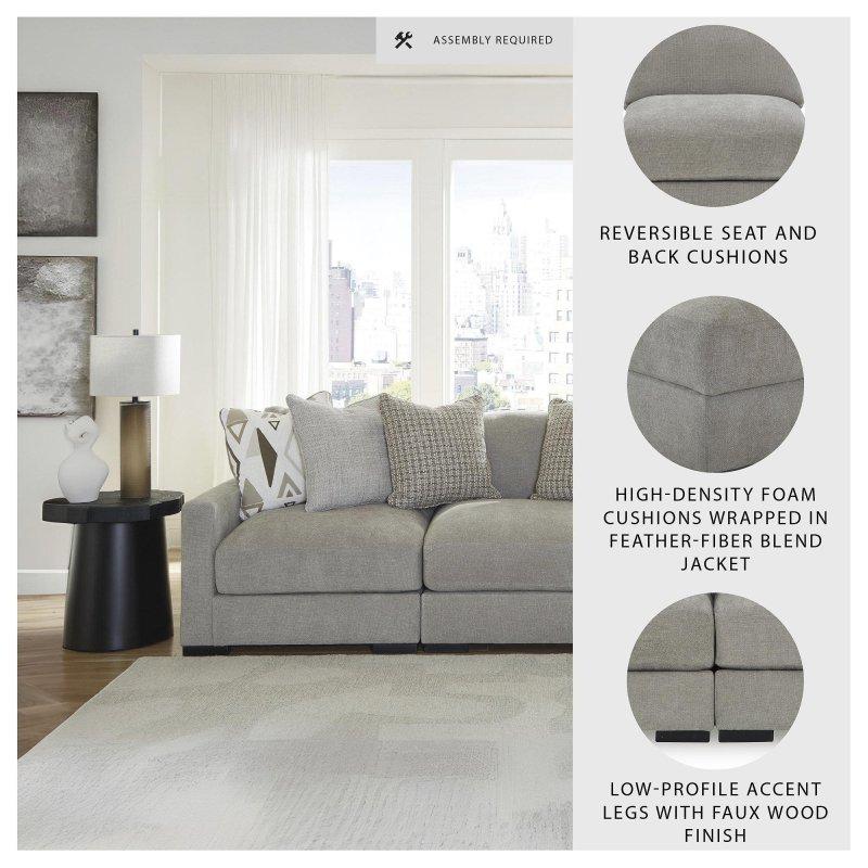 Gri Polyester Modüler 3 Parçalı Bohem Koltuk - 277x107 cm - 285228