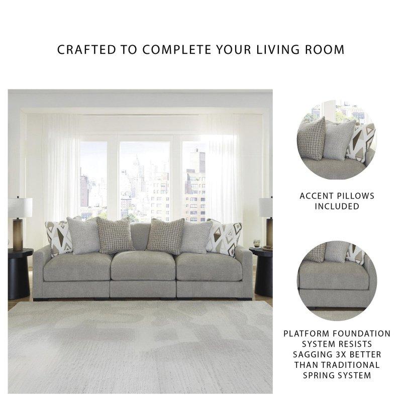 Gri Polyester Modüler 3 Parçalı Bohem Koltuk - 277x107 cm - 285228