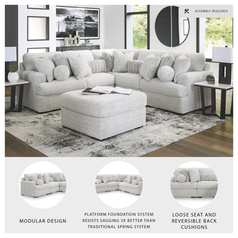 Gri Polyester Modüler Köşe Koltuk - 318x318 cm - 258870