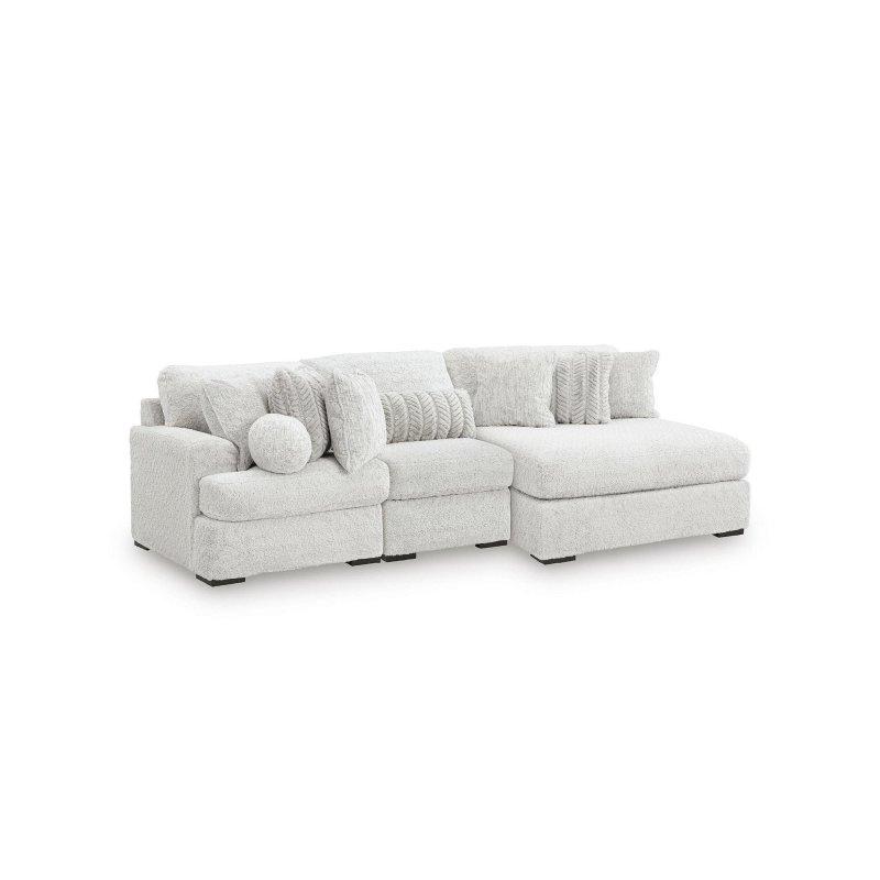 Gri Polyester Modüler Şezlonglu Köşe Koltuk - 318x171 cm - 255564
