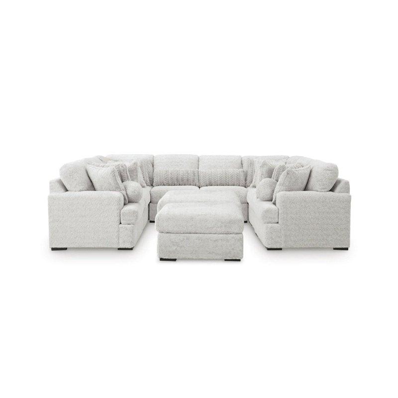 Gri Polyester Modüler U Şekilli Puflu Köşe Koltuk - 366x288 cm - 258689