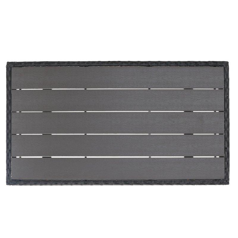 Gri Rattan 6 Parça 7 Kişilik Puflu Bahçe Takımı - 272406