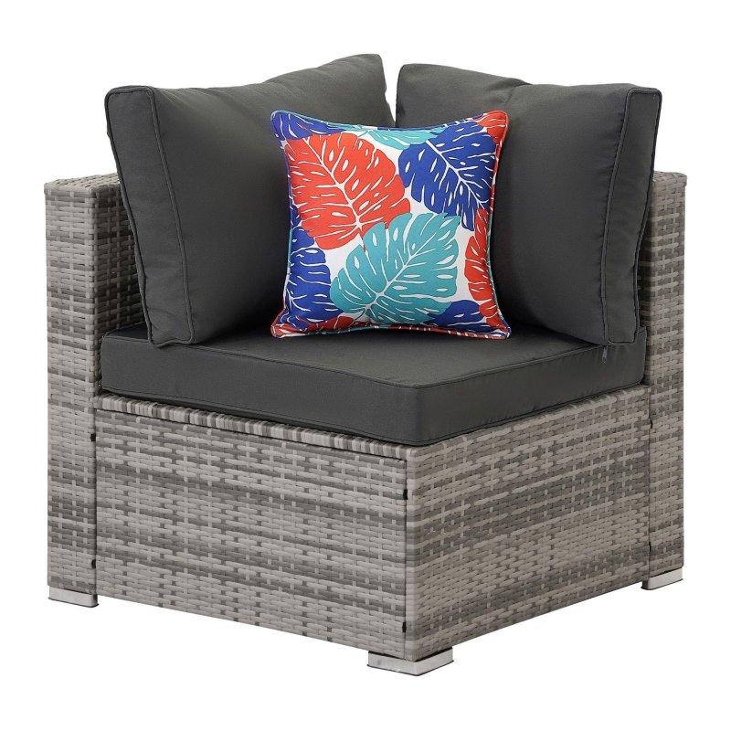 Gri Rattan 7 Parça Köşe Bahçe Takımı - 275455