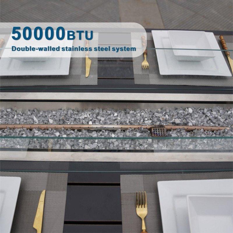 Gri Rattan Alüminyum Ateş Çukurlu Modüler Bahçe Takımı - 274975
