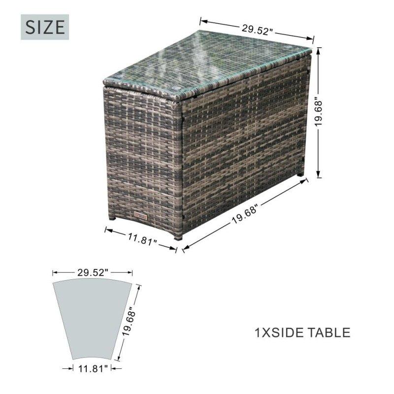 Gri Rattan Ateş Çukurlu Modüler 9 Parça 6 Kişilik Bahçe Takımı - 275928