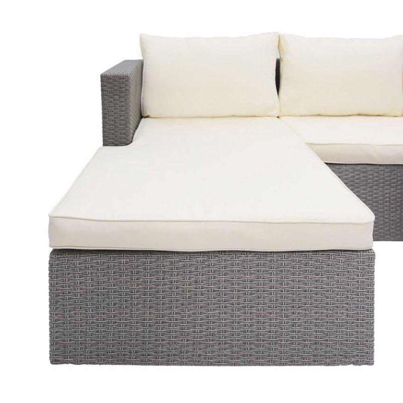 Gri Rattan Ayarlanabilir Şezlonglu Köşe Bahçe Takımı - 269472