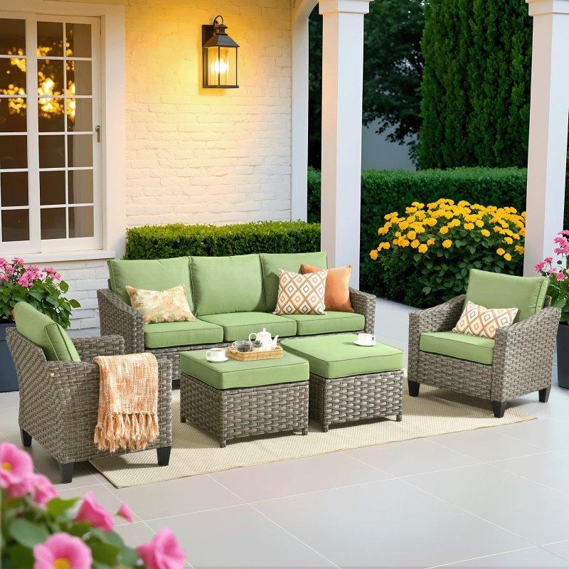 Gri Rattan Modüler 5 Parça Bahçe Takımı - 270909