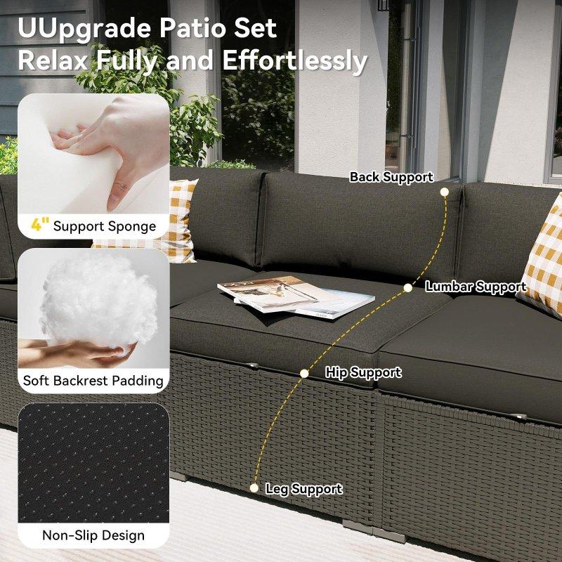 Gri Rattan Modüler Ateş Çukurlu Bahçe Takımı - 268395