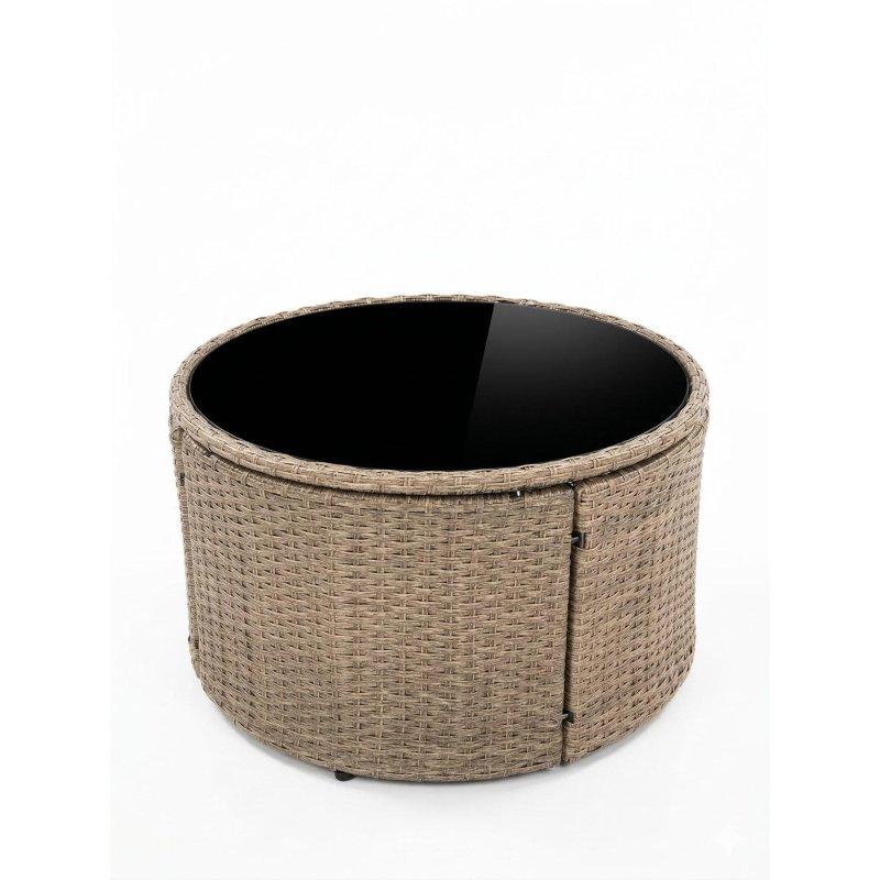 Gri Rattan Modüler Yarım Ay Minderli Bahçe Takımı - 268035